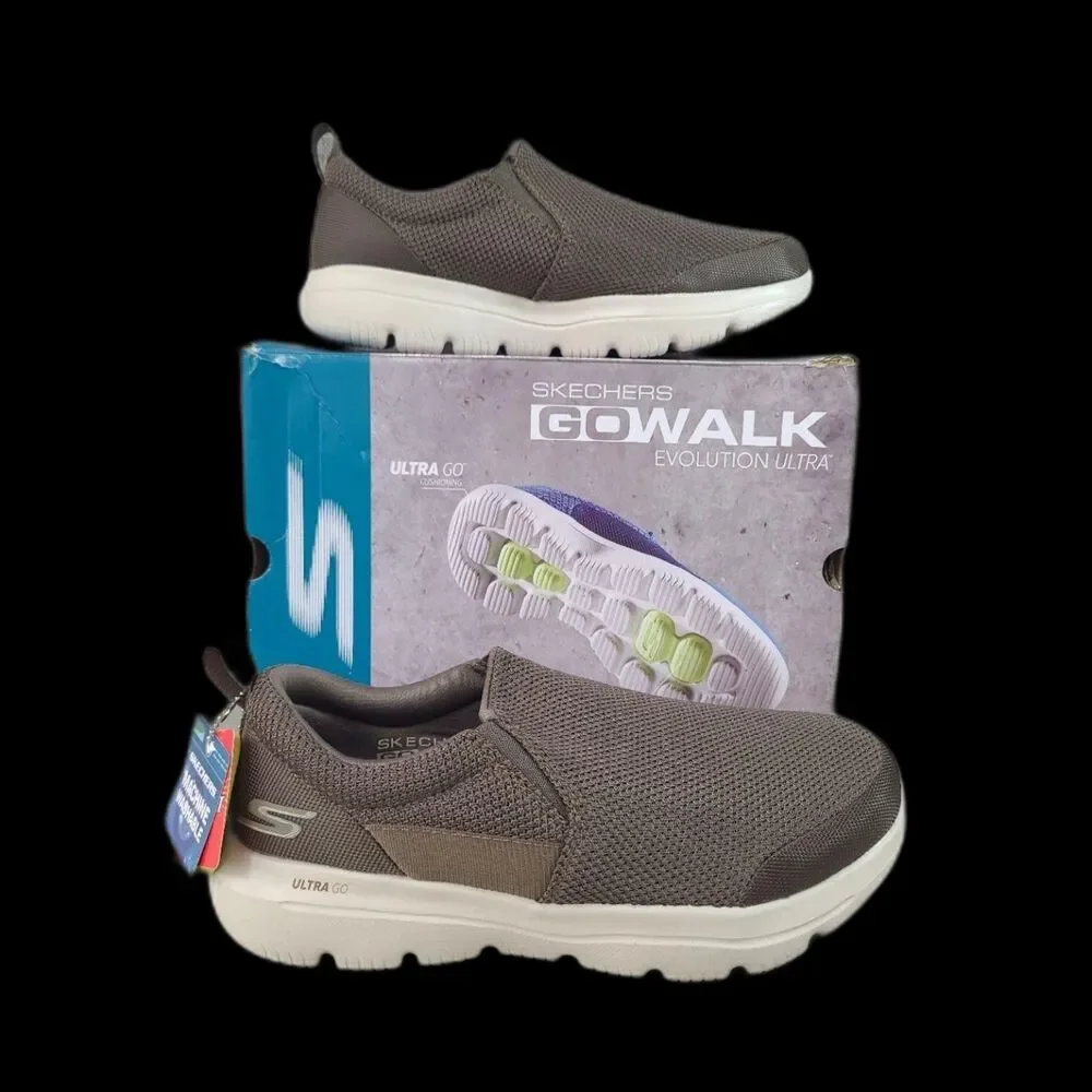 Sketchers Go Walk Evolution Ultra Size 9.5  Color Khaki wide fit